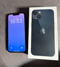 Apple iPhone 13 128GB Schwarz iOS Display gesprungen, Batteriezustand 72%